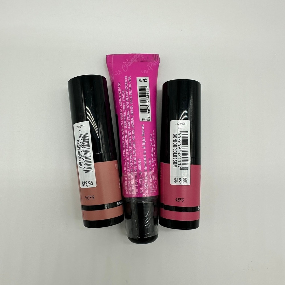 Bath & Body Works Emily In Paris Lip Gloss & Lip Stick 3 Piece Set Discontinued - Picture 2 of 2